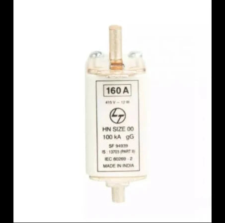 Lauritz Knudsen (Formerly L&T Switchgear Business) HRC Fuse HN Size 00 – 160A DIN Type Fuse Link, Suitable for FN/FNX & HB 160 Fuse Base – Cat No. SF94939OOOO