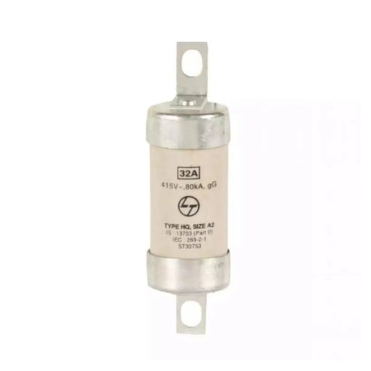 Lauritz Knudsen (Formerly L&T Switchgear Business) HRC Fuse HQ Size A2 32A Bolted Type 415V – Industrial Fuse Link – Cat No. ST30753OOOO