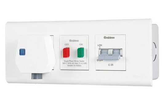 Havells 6 Module Combined Box ACVCKSW062 | DP MCB with 6A/16A Socket & Motor Starter