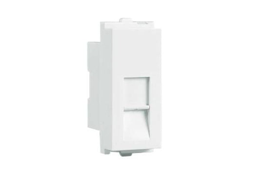 Havells Verona RJ11 Telephone Socket ACVKRTW111 | Pure White Communication Module with Glossy Finish