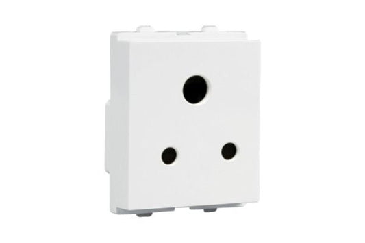 Havells Verona 6A 3 Pin Socket Pure White | Modular Power Socket with Glossy Finish