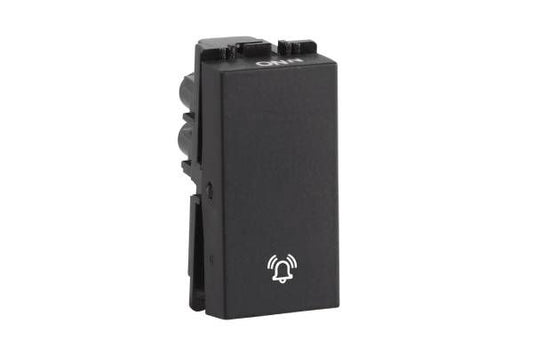 Havells Fabio 10AX Bell Push Switch AHFSBXB101 | Mat Black 240V Modular Bell Switch
