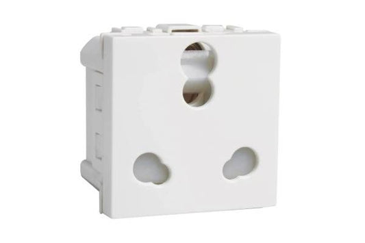 Havells Coral 6A/16A 3 Pin Shuttered Socket AHLKCXW163 | Safe 240V Modular Socket