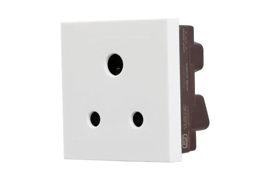 Havells Apogee 6A 3 Pin Shutter Socket ATAKSWW063 | Fire Resistant Modular Socket with Child Safety Shutter