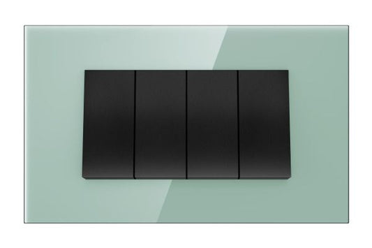 Havells Apogee Glass Marine Green Outer Plate 4M ATAPGCGH04 | Glossy Modular Plate with Minimalist Finish