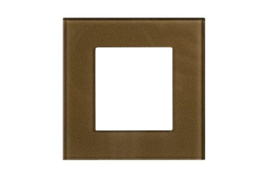 Havells Apogee Glass Golden Beige Outer Plate 2M ATAPGODH02 | Glossy Modular Plate with Minimalist Finish