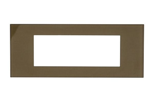 Havells Apogee Glass Golden Beige Outer Plate 6M ATAPGODH06 | Glossy Modular Plate with Minimalist Finish