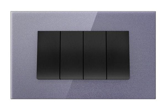 Havells Apogee Glass Soft Lilac Outer Plate 4M ATAPGOLH04 | Glossy Modular Plate with Minimalist Finish