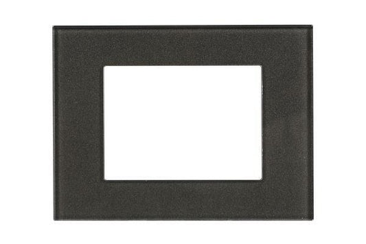 Havells Apogee Glass Silver Grey Outer Plate 3M ATAPGOSH03 | Glossy Modular Plate with Minimalist Finish