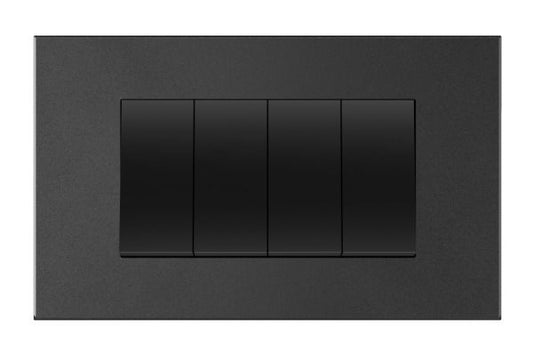 Havells Apogee Glass Silver Grey Outer Plate 4M ATAPGOSH04 | Glossy Modular Plate with Minimalist Finish