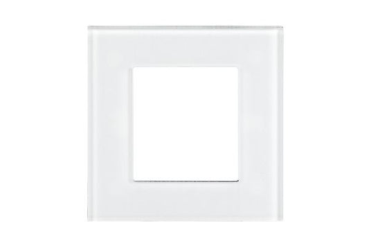 Havells Apogee Glass Pearl White Outer Plate 2M ATAPGOWH02 | Glossy Modular Plate with Minimalist Finish