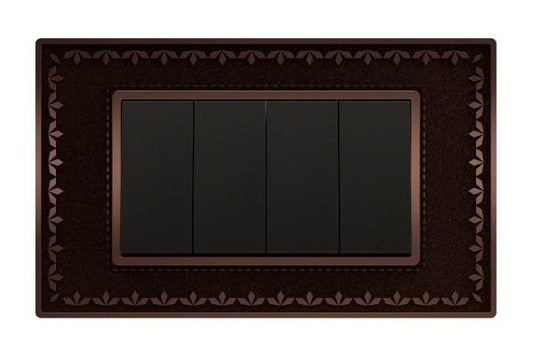 Havells Apogee 4M Ethnic Copper Outer Plate ATAPNCMH04 | Metal Die-Cast Heritage Design