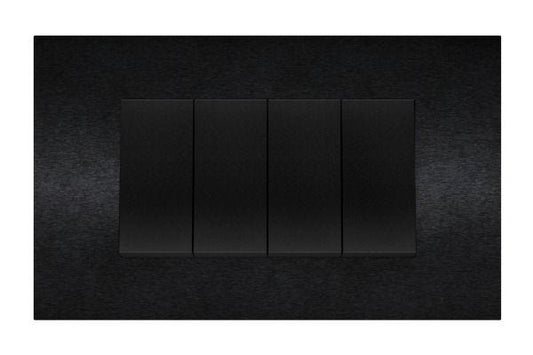 Havells Apogee 4M Metal Brushed Black Outer Plate ATAPSCBH04 | Real Metal Contemporary Design