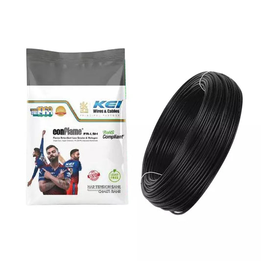 KEI Conflame FRLSH 6 sq mm copper cable 200 m available in Black, Red, Green, Blue, Yellow and White