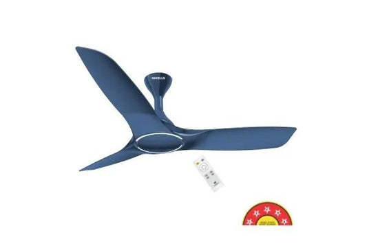 Havells Stealth Air BLDC+ Ceiling Fan 1200mm Indigo Blue | Silent 5 Star Energy Saving Fan with Remote