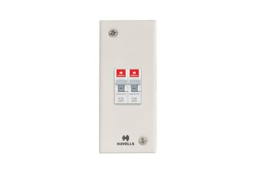 Havells MCB Enclosure Sheet Steel 2 Pole DHDESDP | Powder Painted DB Enclosure with DIN Rail