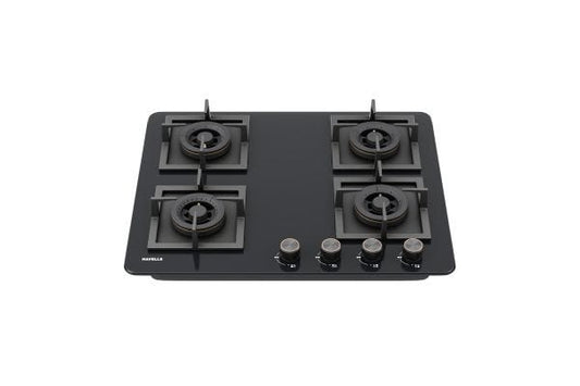 Havells Regio 4B 60 AI Auto Ignition Hob GHKBHARK000 | 4 Burner Hob with Toughened Glass & Brass Burner