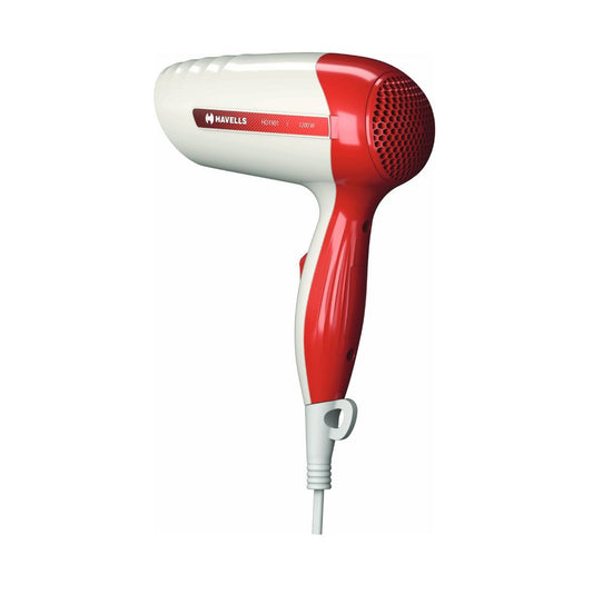 Havells HD1901 Hair Dryer 1200W White & Red | Efficient Drying with Dual Heat Settings