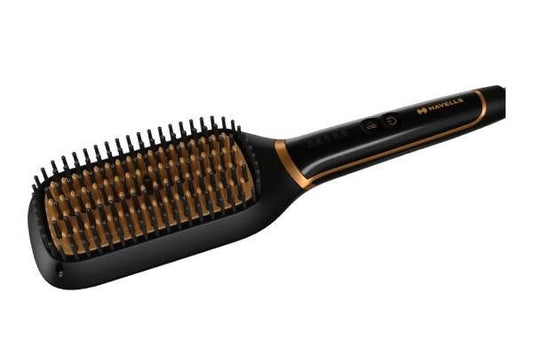Havells HS4211 Ionic & Keratin Hair Straightening Brush 60mm x 120mm | Frizz-Free Smooth Styling