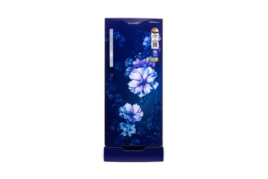 Lloyd 188 L Direct Cool Refrigerator 5 Star Cherry Blossom Blue | Inverter Compressor Fast Cooling