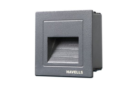 Havells LED Ecstatic SL SQ 5W 3000K Anthracite Step Light | IP65 Outdoor Pathway Lighting