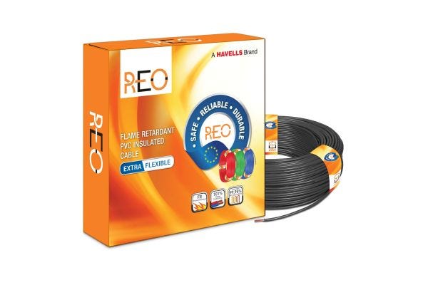 Havells FR Flexible Copper Cable 4.0 sq.mm Black 90m WRFFDNKA14X0 | 1100V Flame Retardant Wire