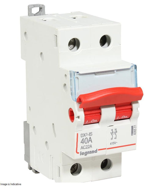 Legrand DX³ Isolator 40A Double Pole 240V for AC Applications up to 125A – 406501