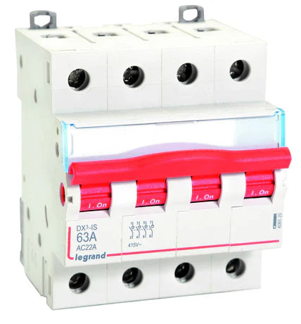 Legrand DX³ Isolator 63A Four Pole 415V for AC Applications up to 125A – 406520
