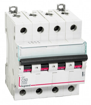 Legrand DX³ MCB 50A Four Pole 415V AC – 408701