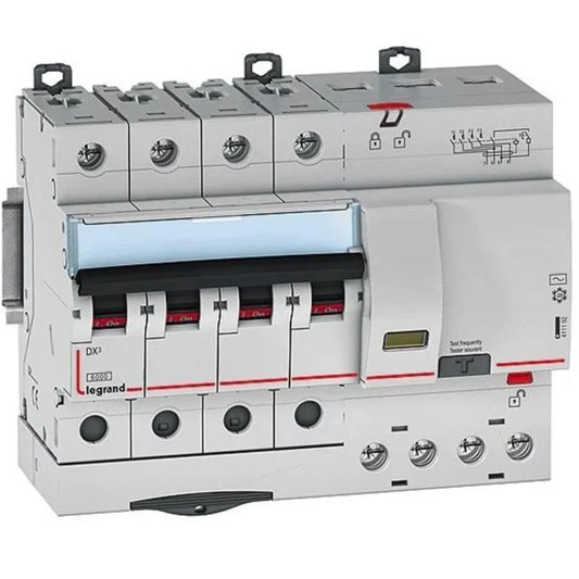 Legrand DX³ RCBO Four Pole 415V AC Type 63A 30mA (7 Modules) 411369