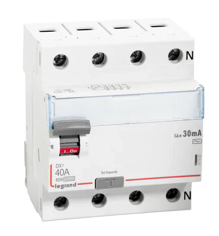 Legrand RCCB 40A FP 100mA DX³ – RCCBs for AC Applications up to 63A – 411882