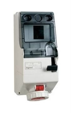 Legrand Plug & Socket Box 32A 3P+N+E IP66 with DIN Rail (Cat No. 056674)