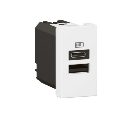 Legrand Arteor USB Charger 3000mA/15W Type A + Type C 1 Module 571688