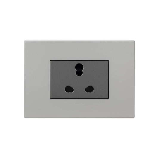Legrand Arteor Shuttered Socket 6/16A 3Module Indian Magnesium - 573667