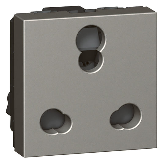 Legrand Arteor Shuttered Socket 6/16A Indian 2module Magnesium - 573671