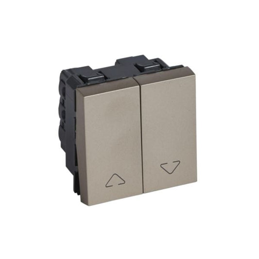 Legrand Arteor - Double Switch for Electric Shutter 2 Module (Square Champagne Mechanism)