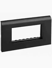Legrand Arteor Cover Plate 4 Module Mirror Black with Overmoulded Frame (Cat No. 575733)