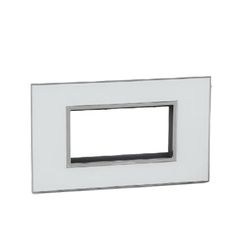 Legrand Arteor Cover Plate - 4 Module, Mirror White (Overmoulded Frame) 575734