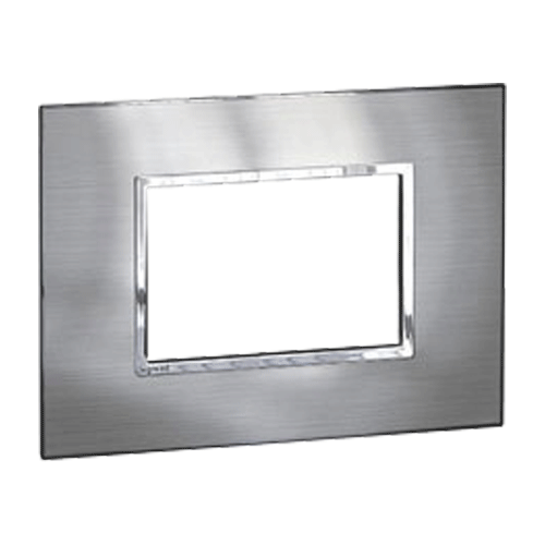Legrand Arteor Cover Plate - 4 Module, Stainless Steel (Overmoulded Frame) 575736