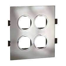 Legrand Arteor Plate 4 Module Round Stainless Steel – Cat No. 575926