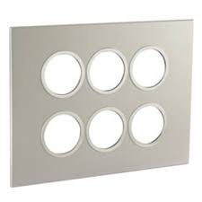 Legrand Arteor Plate 8 Module Round Stainless Steel – Cat No. 576586