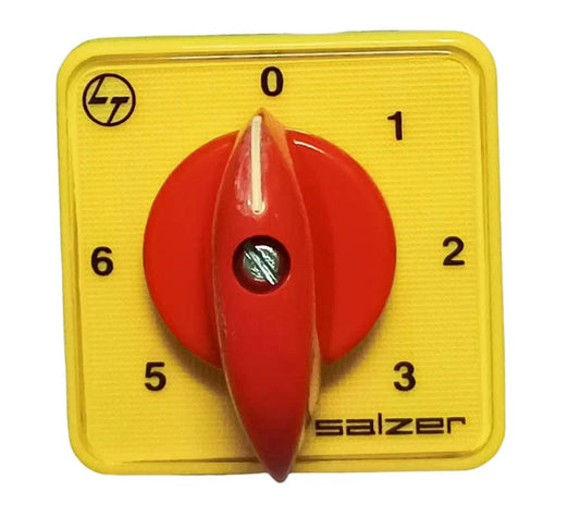 Lauritz Knudsen (Formerly L&T Switchgear Business) Cam Operated Rotary Switch 6A Single Pole 6 Way – Cat No. 61063SAB13TDYR