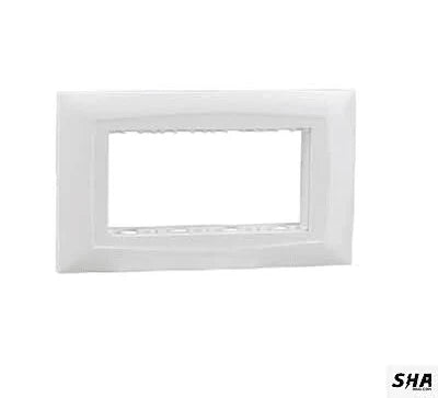 Legrand Britzy White Cover Plate - 4 Module with support frame 673494