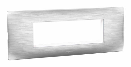 Legrand Lyncus Brushed Silver PLATE + FRAME 6Module - 677546