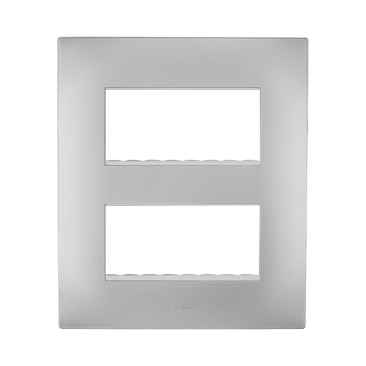 Legrand Lyncus Matt Silver PLATE + FRAME 8Module (S) (2x4) - 677609
