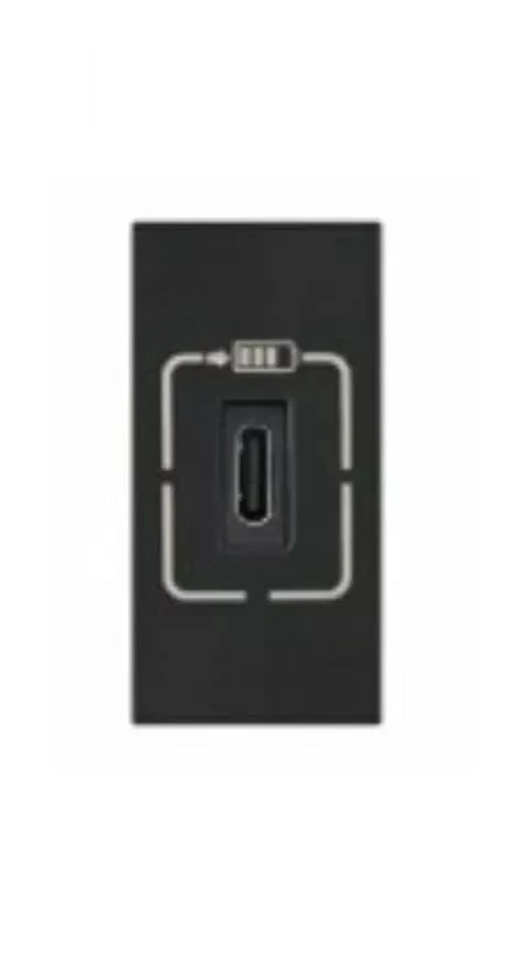 Legrand Lyncus USB Charger 3A Type-C 20W Power Delivery Chic Grey 1 Module (Cat No. 677955)