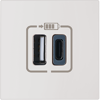 Legrand Myrius NEXTGEN USB CHARGER 3000MA TYPE A & C 2Module White - 679289