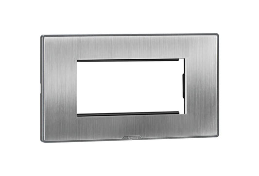 Legrand Myrius Cover Plate with Support Frame – 4 Module – Sonic Silver 679584
