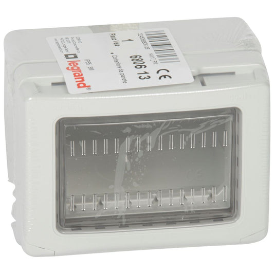 Legrand Grey Plexo box & adaptor with PVC membrane 3Module - 680613