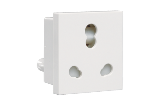 Havells Athena 6A-16A 3 Pin Combined Shuttered Socket Pure White | Modular Safety Socket with Glossy Finish